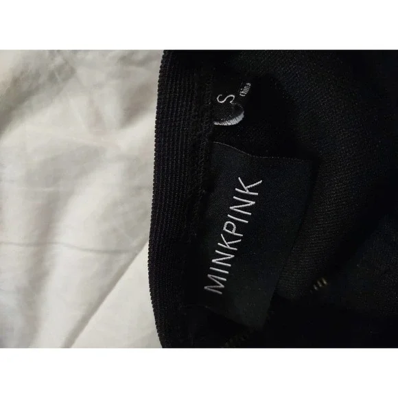 Mink Pink Dress Size S Black Cold Back Long Sleeve - Picture 4 of 8